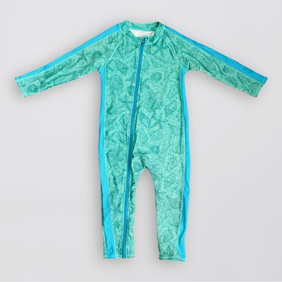 SwimZip Girls' Long-Sleeve UPF 50+ Sunsuit Swimsuit - Picture 2 of 3